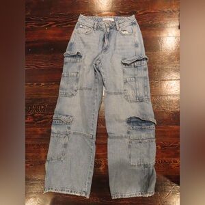 Garage Blue Flare & Wide Leg Jeans